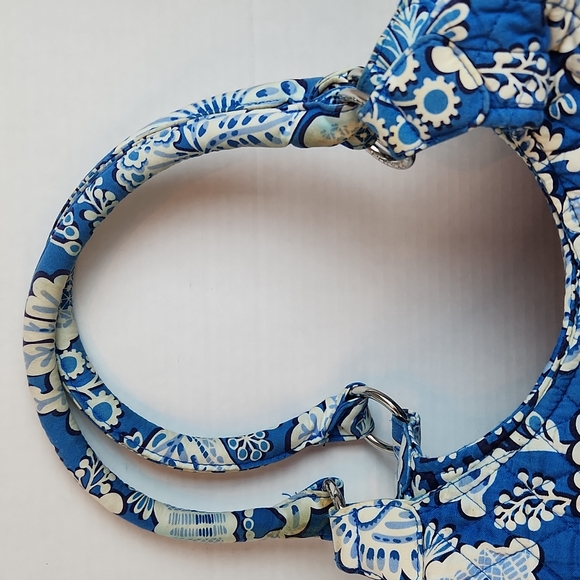 Vera Bradley Shoulder Bag Blue White Floral - Picture 3 of 16